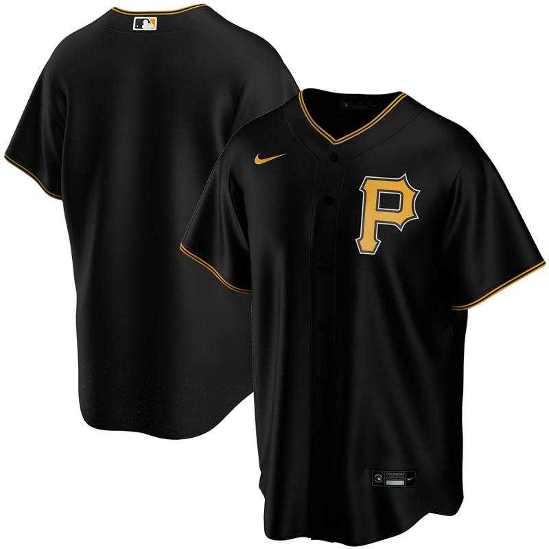 2020 MLB Men Pittsburgh Pirates Nike Black Alternate 2020 Replica Team Jersey 1
